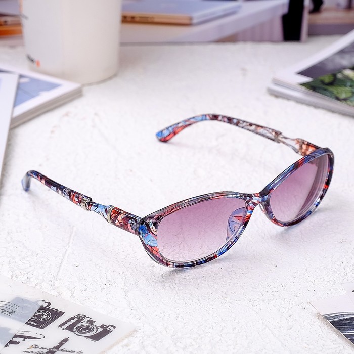 Очки корригирующие 1315 голубой мрамор тонированные -4