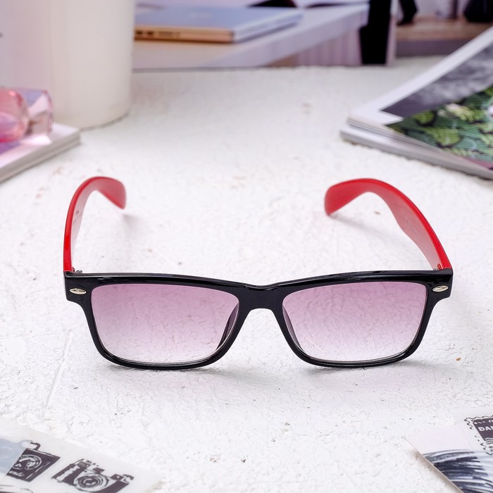 Очки корригирующие 6619 красно-черные тонированные +4