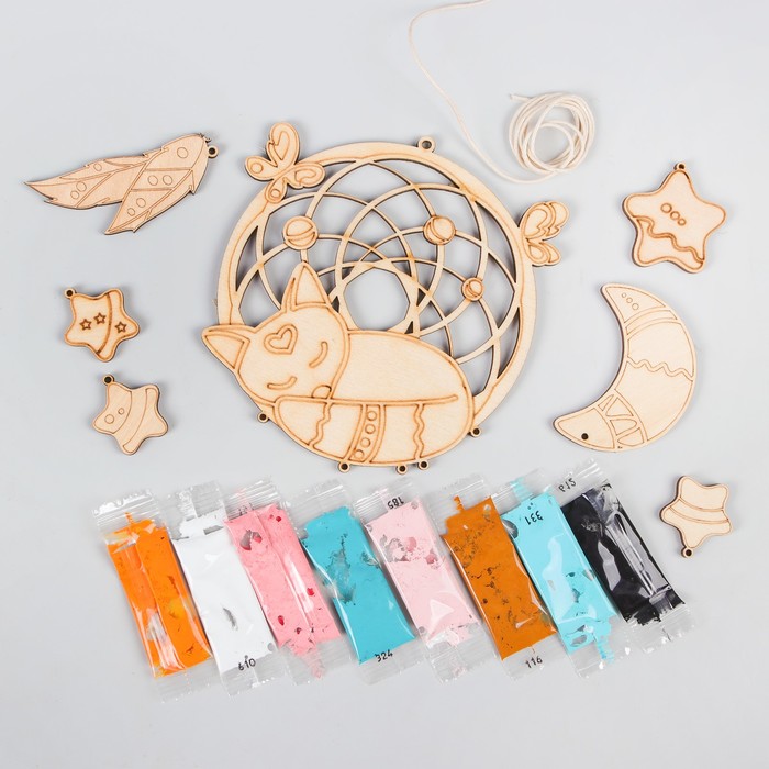 Подвески-раскраски из дерева "Ловец снов"