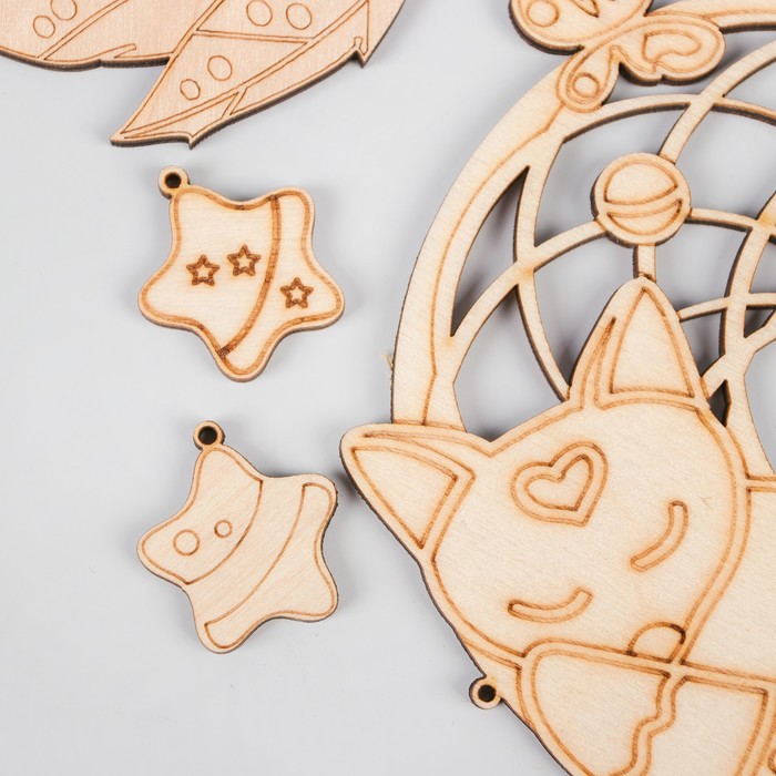 Подвески-раскраски из дерева "Ловец снов"