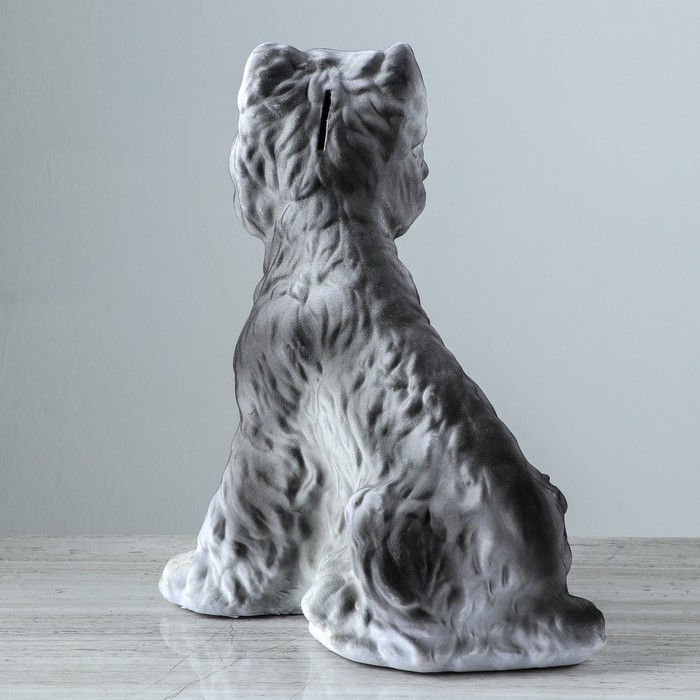 Копилка "СобакаКерн-Терьер" Флок серый