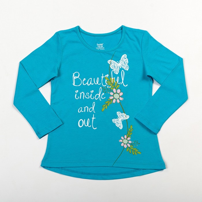 Лонгслив для девочки, рост 104 см, цвет голубой