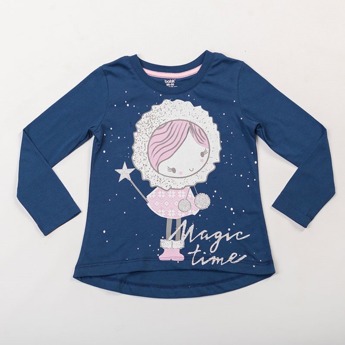 Лонгслив для девочки, рост 104 см, цвет синий
