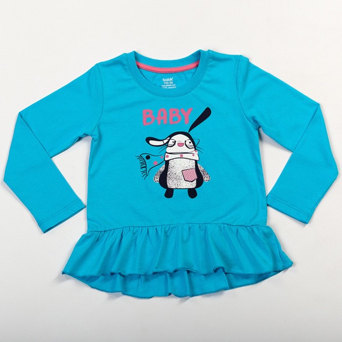 Лонгслив для девочки, рост 104 см, цвет голубой