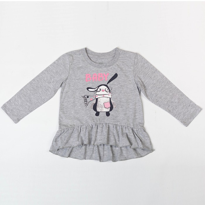 Лонгслив для девочки, рост 104 см, цвет серый