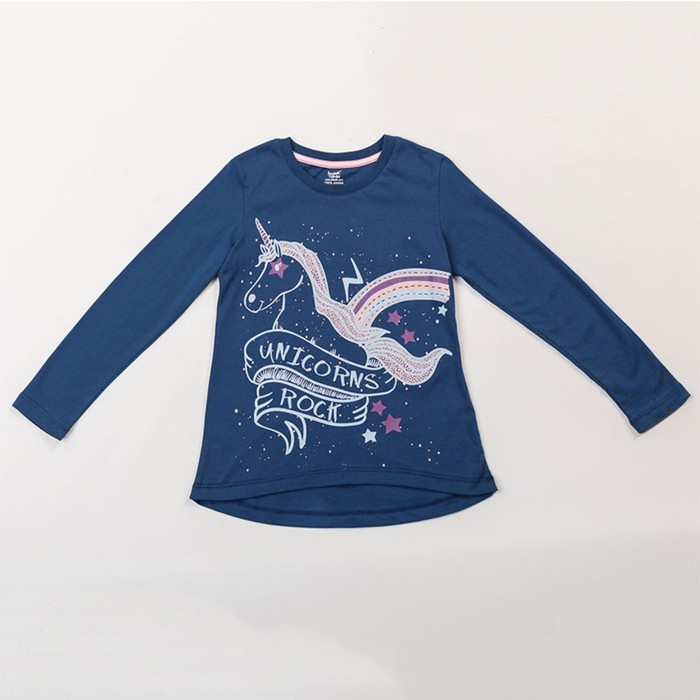Лонгслив для девочки, рост 110 см, цвет синий