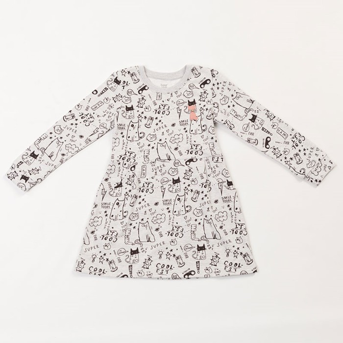 Платье для девочки, рост 110 см, цвет серый