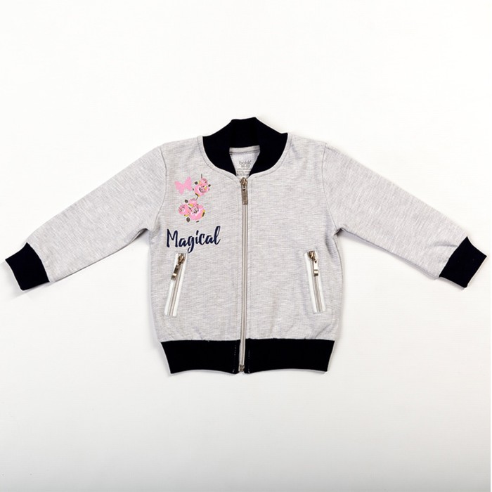 Толстовка для девочки, рост 104 см, цвет серый