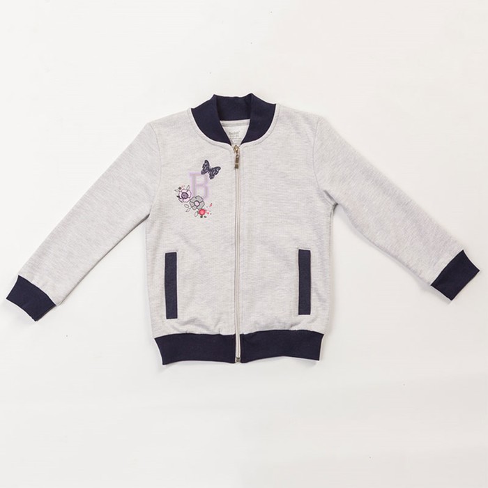 Толстовка для девочки, рост 140 см, цвет серый