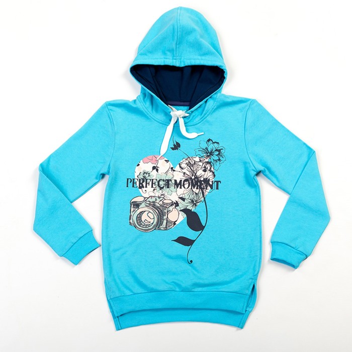 Толстовка для девочки, рост 110 см, цвет голубой