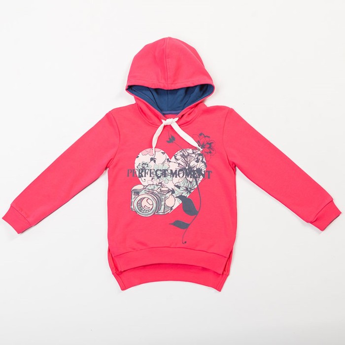 Толстовка для девочки, рост 122 см, цвет розовый