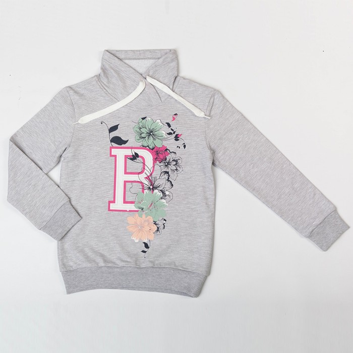 Толстовка для девочки, рост 116 см, цвет серый