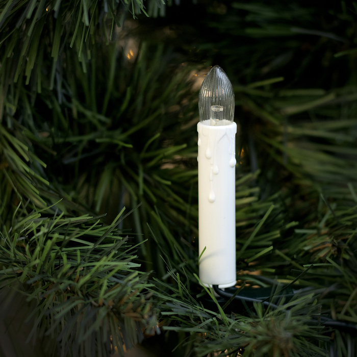 НИТЬ с насадками "Свечки на прищепке", Д:8 м, 20 LED, свеча 7.5 см, 220 В, ТЁПЛЫЙ БЕЛЫЙ