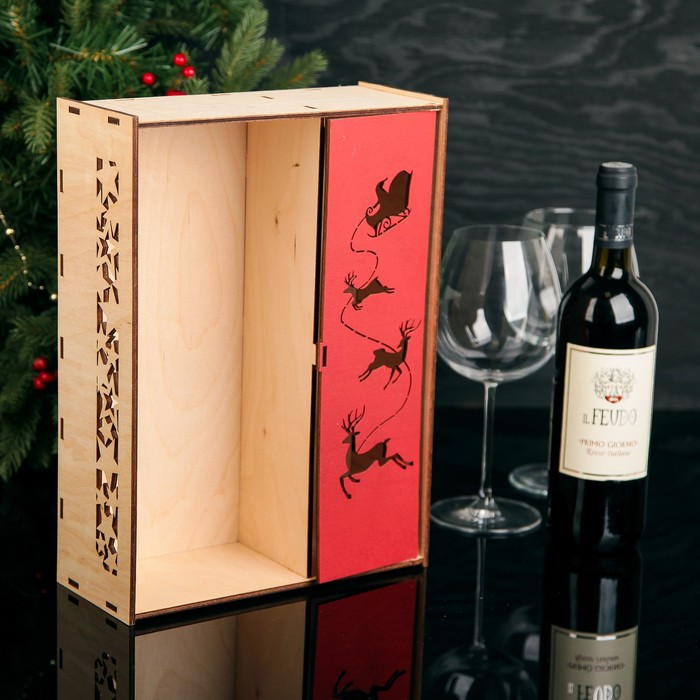 Подарочная коробка прямоугольная "Дед Мороз", 25,4 х 35 х 10,5 см