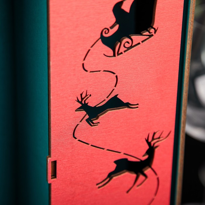 Подарочная коробка прямоугольная "Дед Мороз", 25,4 х 35 х 10,5 см, зеленый кетцаль