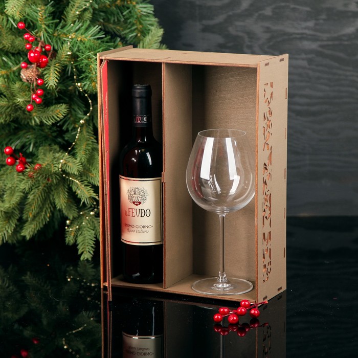 Подарочная коробка прямоугольная "Дед Мороз", 25,4 х 35 х 10,5 см, коричневая сепия