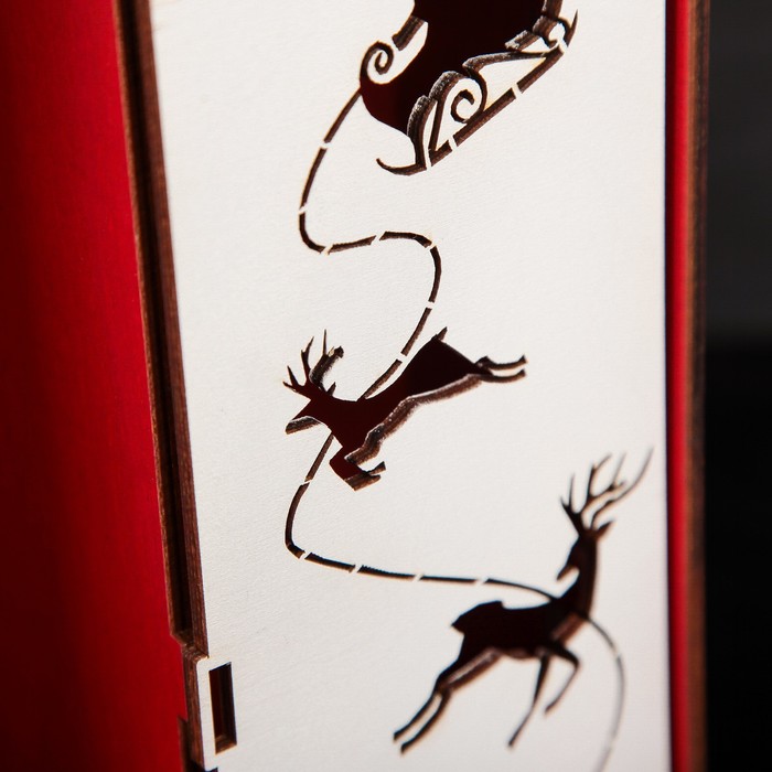 Подарочная коробка прямоугольная "Дед Мороз", 25,4 х 35 х 10,5 см, красная груша