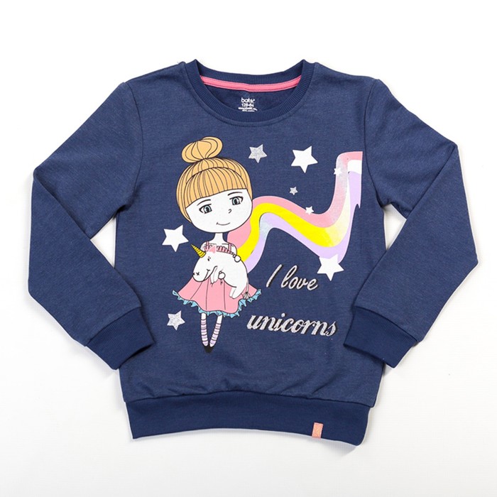 Толстовка для девочки, рост 128 см, цвет синий