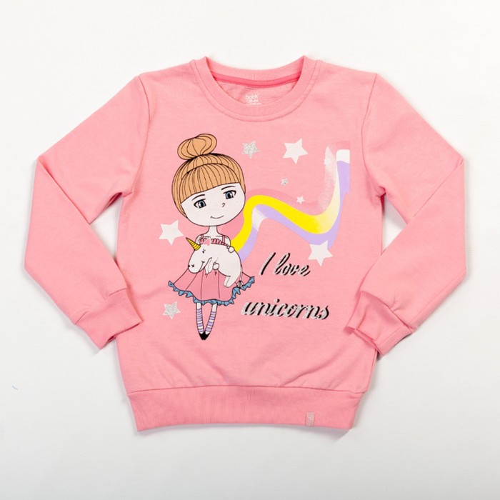 Толстовка для девочки, рост 128 см, цвет розовый