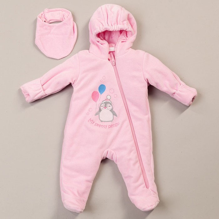 Комбинезон "Джерси" велюр, рост 68 см, цвет розовый