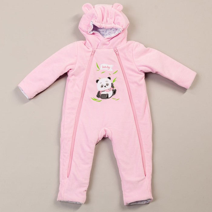 Комбинезон "Илли" велюр, рост 80 см, цвет розовый