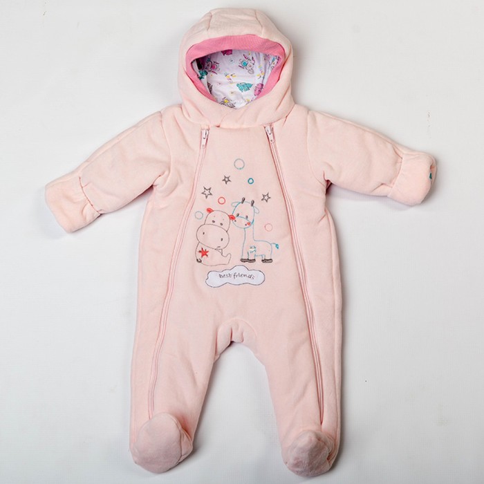 Комбинезон "Эрви" велюр, рост 62 см, цвет розовый