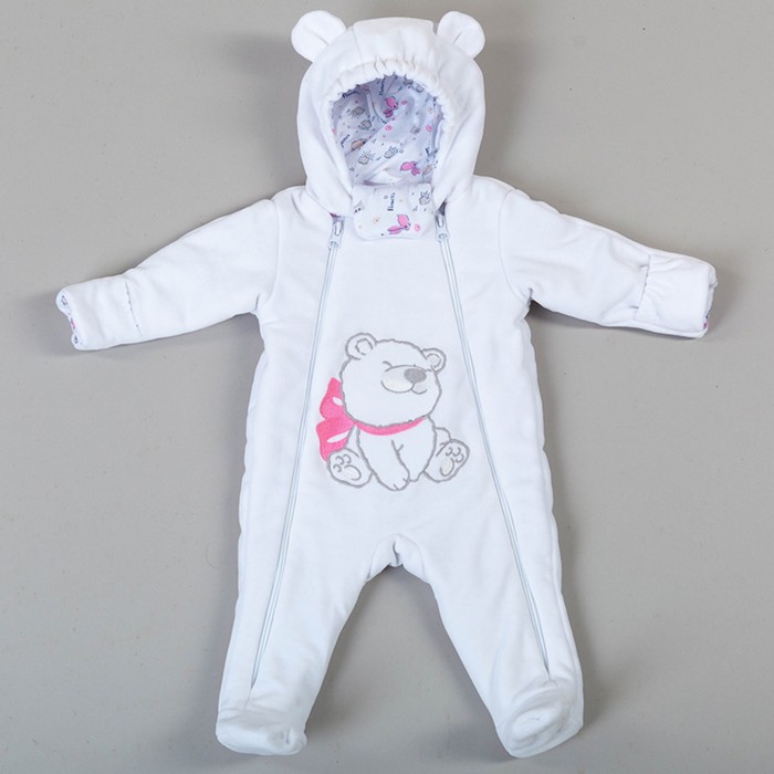 Комбинезон "Кимми" велюр, рост 62 см, цвет белый