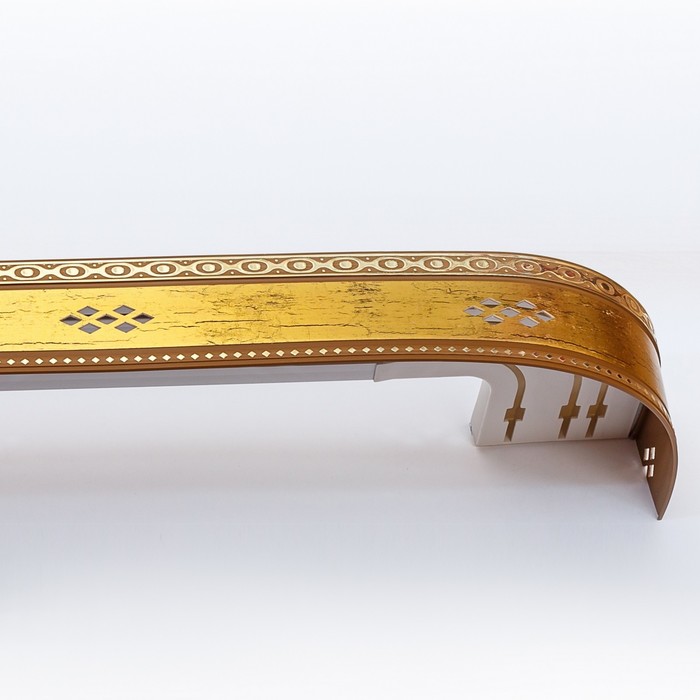 Карниз трёхрядный 360 см, с декоративной планкой 7 см "Ультракомпакт. Ромб"