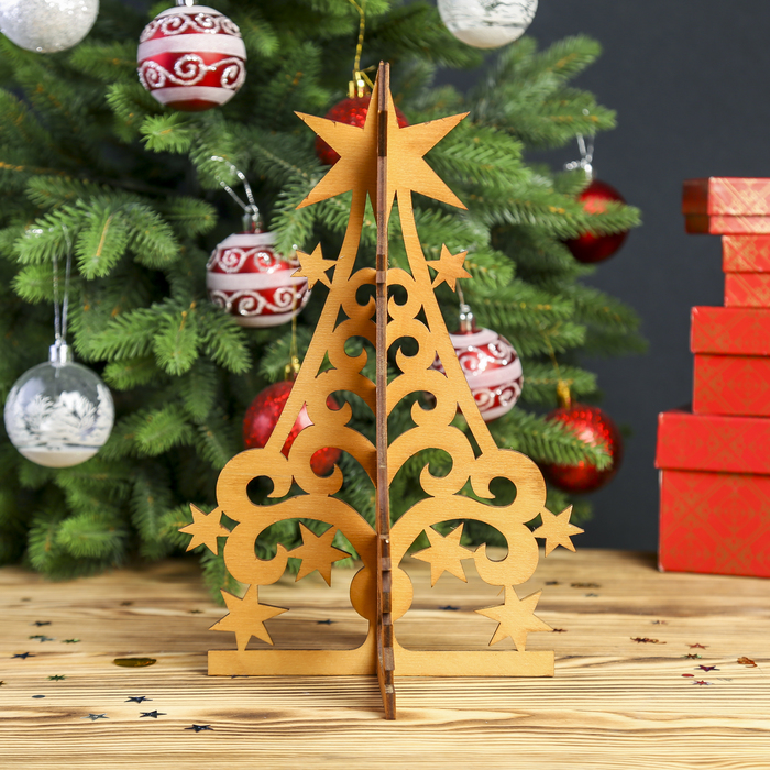 Сувенир дерево "Елочка" 18,5х28 см (набор 2 детали)