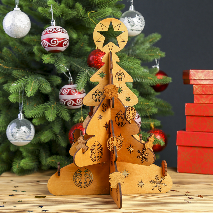 Сувенир дерево "Елочка" пазл 23х23х30 см (набор 21 деталь)