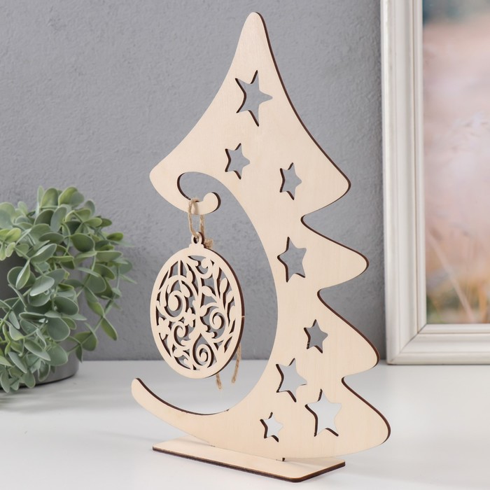 Сувенир дерево "Елочка с шариком" 21,5х27 см (набор 3 детали)