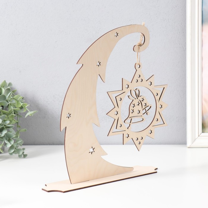 Сувенир дерево "Елочка выгнутая со звездой" 30х27 см (набор 3 детали)