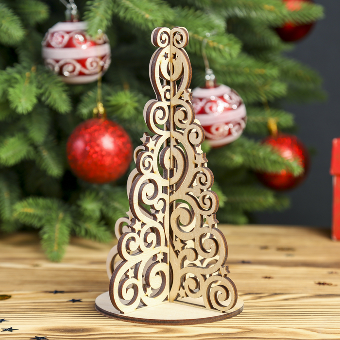 Сувенир дерево "Елочка Ажурная" 20х12 см (набор 3 детали)