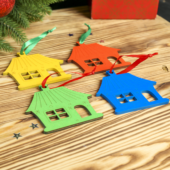 Сувенир дерево "Домик" 9,5х9,5 см МИКС