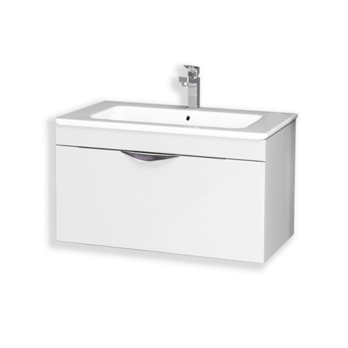 Тумба-комплект Alma 60, белый лак, с раковиной