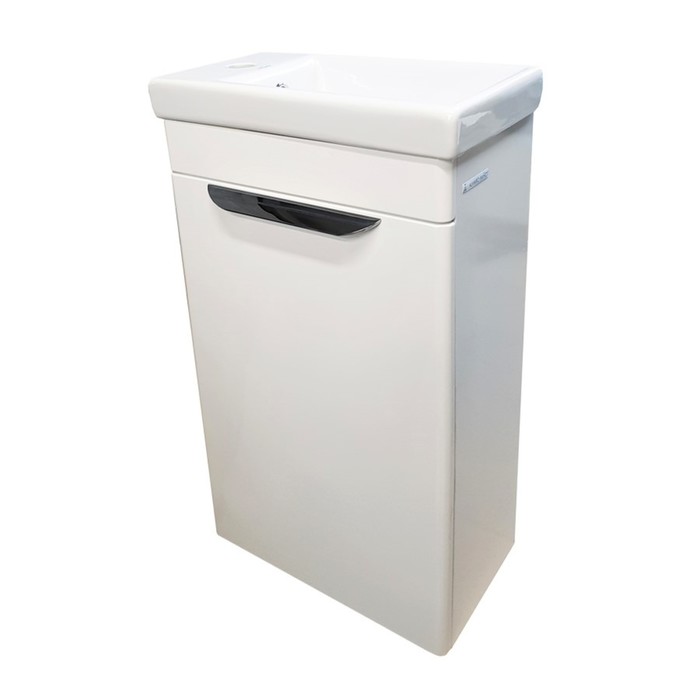 Тумба-комплект Viento puerta 40, белый лак, с раковиной