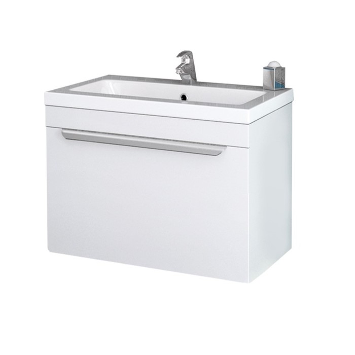 Тумба-комплект Viento 50, белый лак, с раковиной