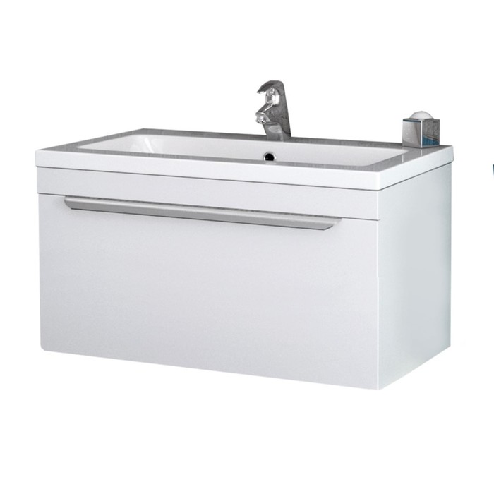 Тумба-комплект Viento 70, белый лак, с раковиной