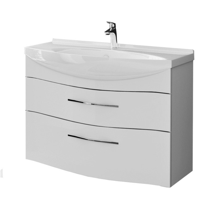 Тумба-комплект Cariño máximo 85, белый лак, с раковиной