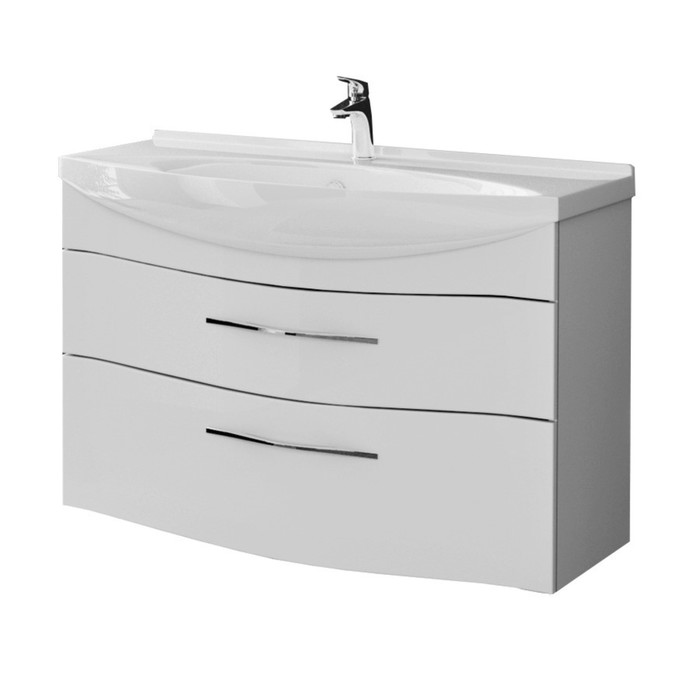 Тумба-комплект Cariño máximo 105, белый лак, с раковиной