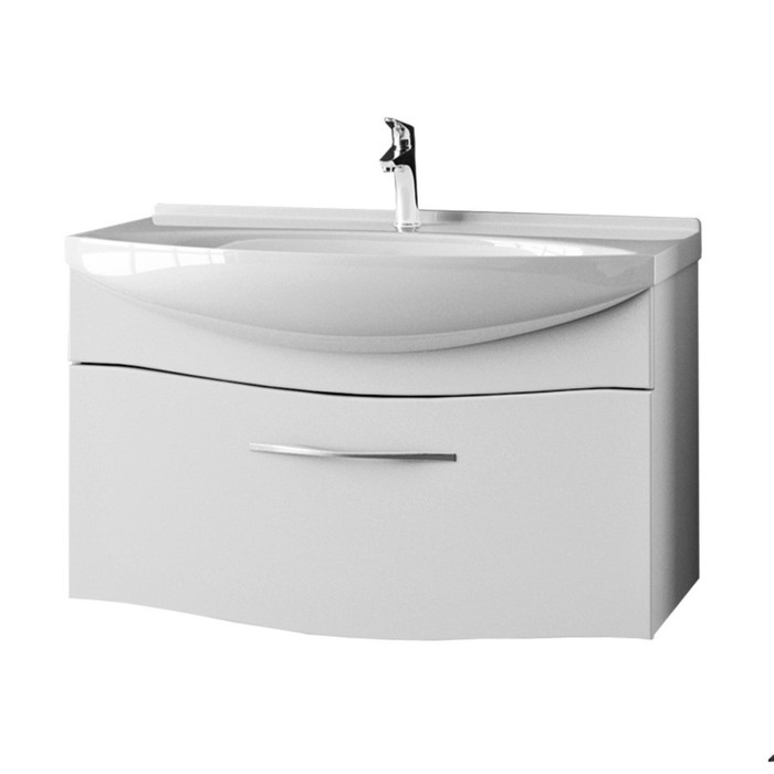 Тумба-комплект Cariño 85, белый лак, с раковиной