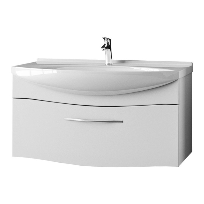 Тумба-комплект Cariño 105, белый лак, с раковиной