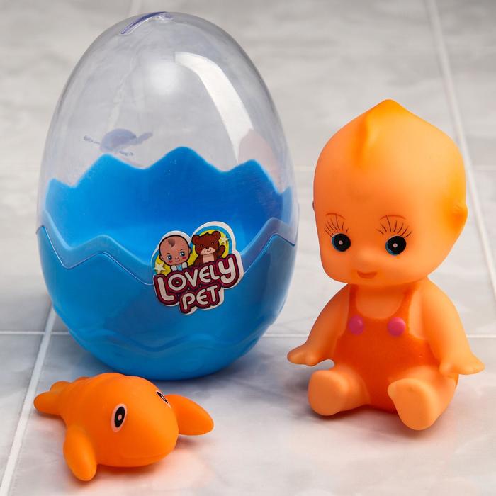 Игрушки для ванной, набор «Пупс в яйце 2»