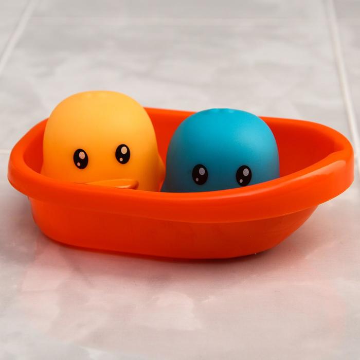 Набор игрушек для ванной «Крошка Я» с сачком, цвета МИКС