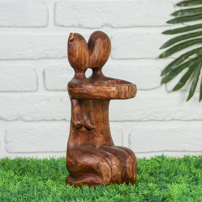 Подставка под бутылку абстракция "Он и она"  30 см, дерево суар