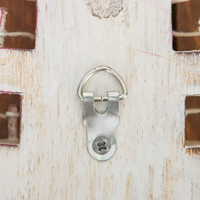 Ключница "Маяк" 30х14 см, дерево, розовая с белым