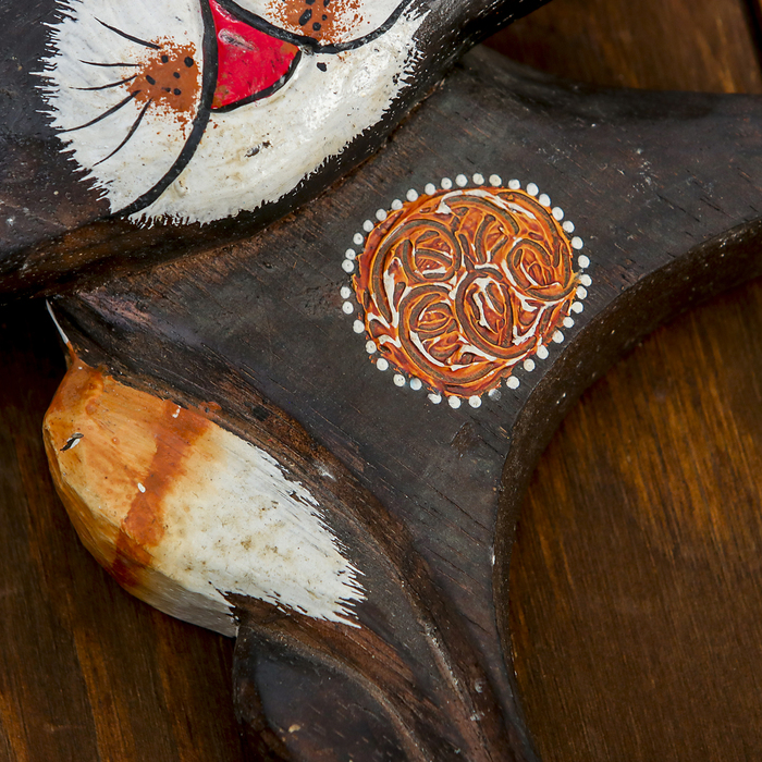 Кормушка "Котенок" с алюм.миской 35х18 см дерево