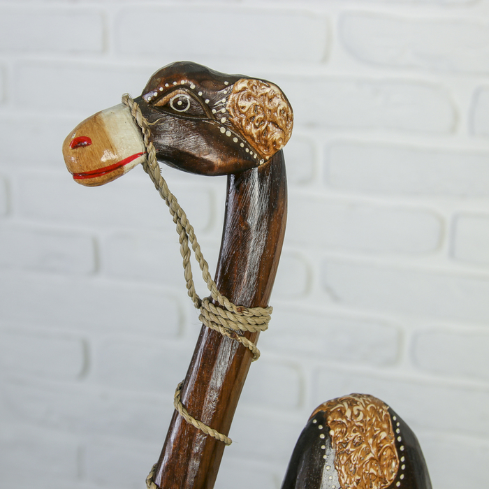 Сувенирный набор "Верблюды" (100,80,60) см, с ажурной попоной, дерево