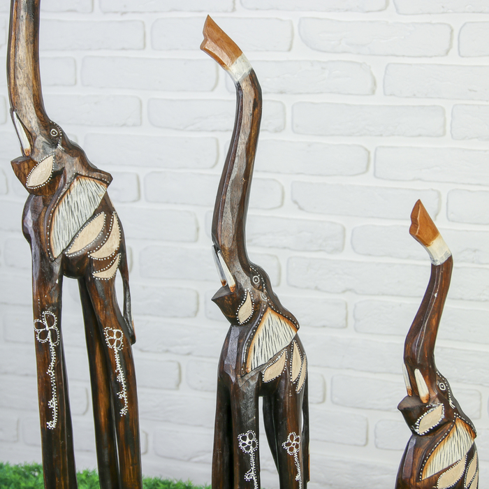 Сувенирный набор "Слоны" (100,80,60) см, дерево