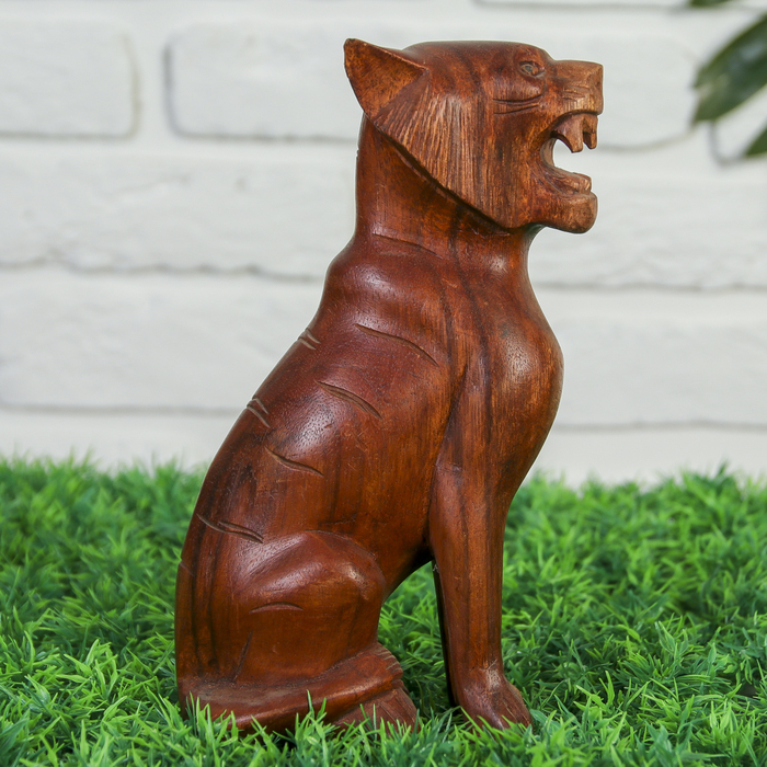 Сувенир "Тигр" 20х12 см, резьба, дерево суар